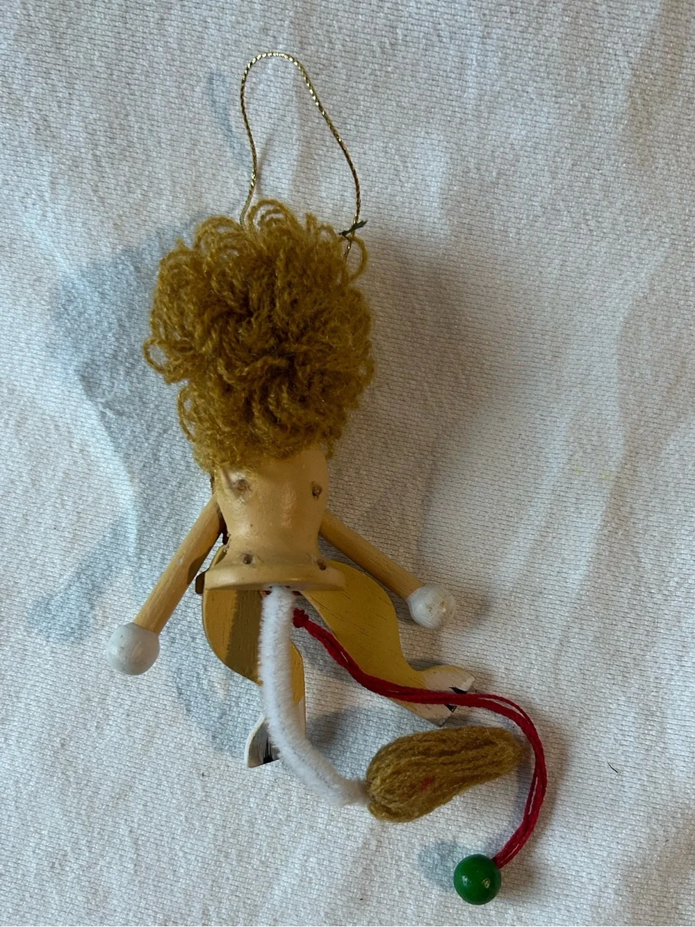 Kurt Adler Wizard of Oz Cowardly Lion Wooden Pull-String Jumping Jack Ornament